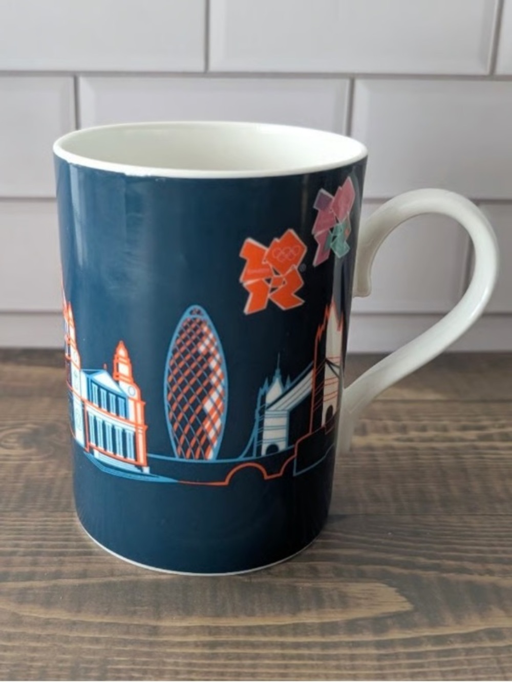 Navy London Skyline Ceramic Mug